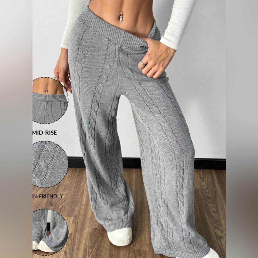 Women’s Casual Loose Fit Wide Legged Knit Pants for sale - size M